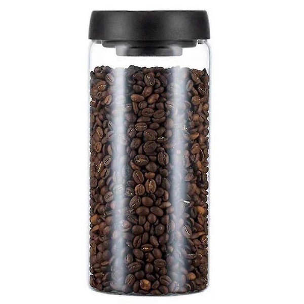 Vacuum Sealed Jug Coffee Beans Glass Airtight Canister Food Grains Candy Keep Storage Jar 1800ml