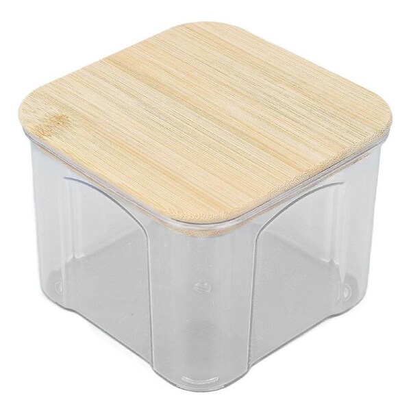 Airtight Food Storage Container Clear Food Storage Jar with Bamboo Lid for Noodles Flour Cereal Rice Tea Coffee Beans 650ml 10.7x8.2cm / 4.2x3.2in