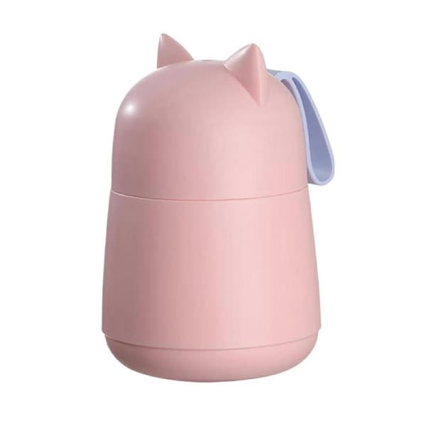 450ml Pink Thermal Soup Cup Insulated Soup Containers with Foldable Spoon Leakproof Insulated Food Jar for Breakfast Porridge