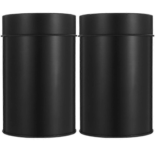 2Pcs Tea Tin Canister with Airtight Lids Tinplate Storage Jars Loose Leaf Tea Canisters