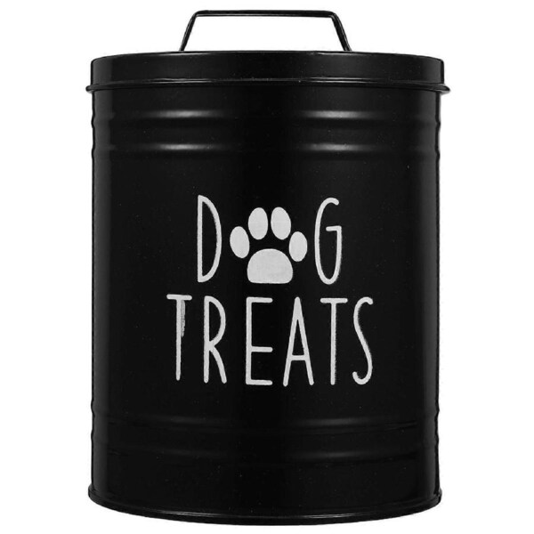 Airtight Dog Food Storage Container with Lid for Kitchen Counter Metal Dog Treat Jar Iron Dried Dog Food Bin for Pet Owners