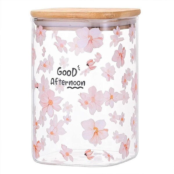 Glass Storage Jars Clear Square Kitchen Canisters for Coffee Beans Flour Cookie Cereal