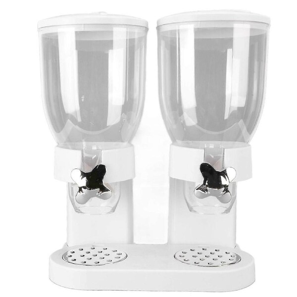 Dual Cereal Dispenser Large Capacity Oatmeal Candy Dry Food Storage Container for Kitchen