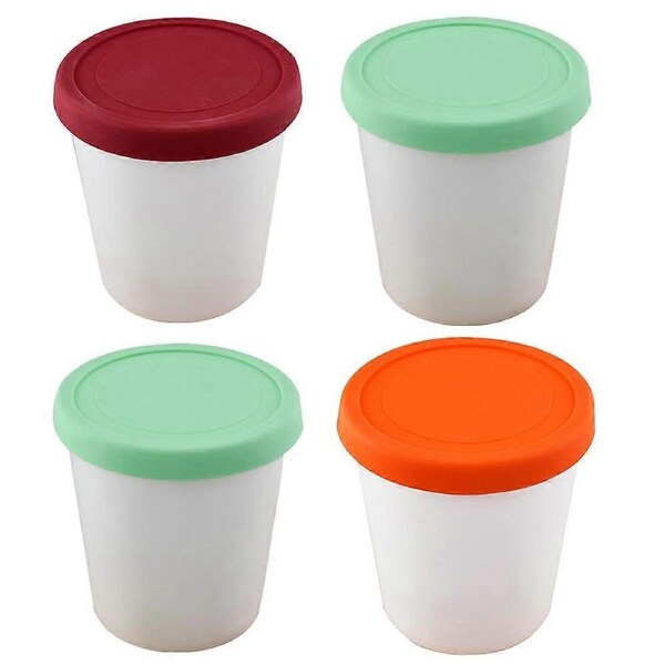 4 Pcs Clear Container Lid Salad Cup Lid Sorbet Freezer Container Ice Cream Container Refrigerator Food Storage