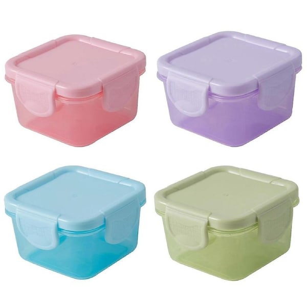 4 Pieces Small Airtight Food Storage Containers 150ml Mini Kitchen Pantry Canisters Bento Boxes Storage Boxes with Lid Reusable Lunch Box