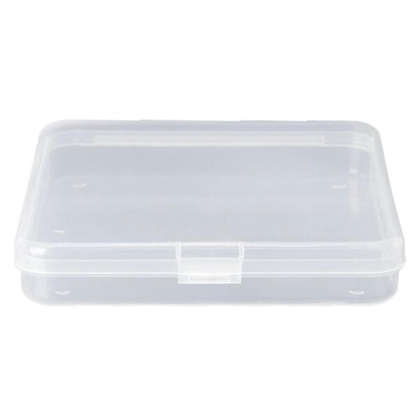 Small Storage Box with Lid Transparent Plastic Square Multipurpose Display for Case for Small Parts Coins Screws Flosser