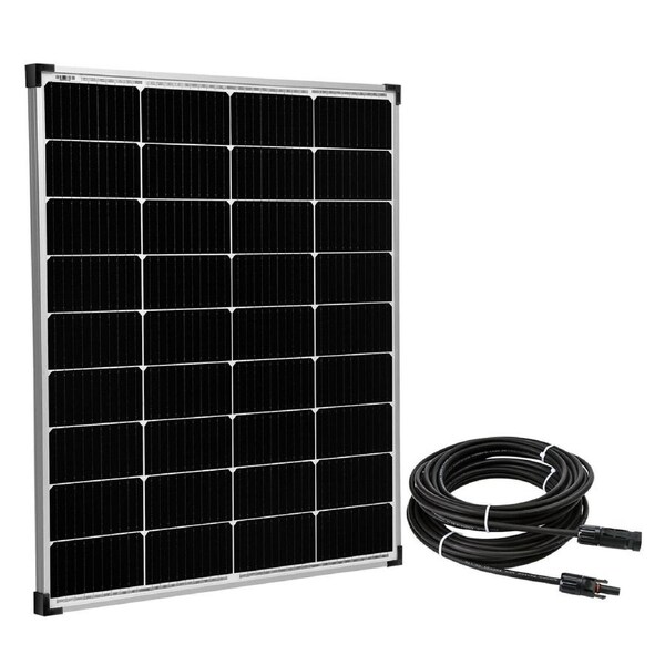300W 12V Fixed Solar Panel Mono W/ Solar Charging Extension Cable 10AWG Charging