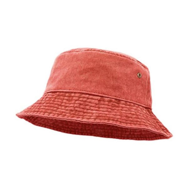Unisex Washed Cotton Outdoor Camping Sports Bucket Hats Orange