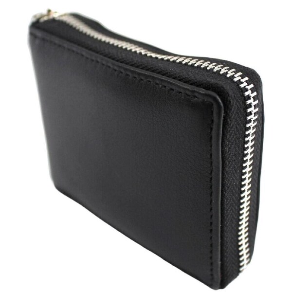 RFID Security Lined Zip-Around Leather Wallet Full Grain Cow Hide Leather. 11011