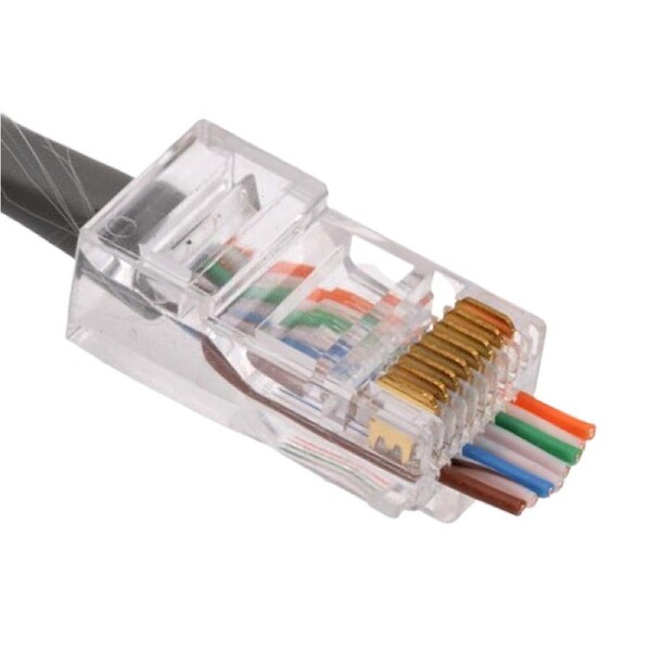 Cat5e RJ45 Pass Through Ends Connector Modular Plug Newwork Ethernet Cable 200x