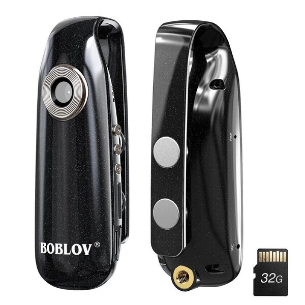 BOBLOV Small Body Cameras 1080P Full HD Mini Bike Cameras Cycling Video Recorder