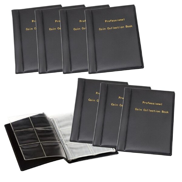 8X Coin Stock Holder Money Storage Penny Collection Album Book 480 Pockets 50 C