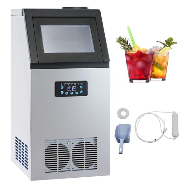Commercial Ice Machine Ice Cube Maker 45-Cube-Tray 10kg-Storage 73kg/Day