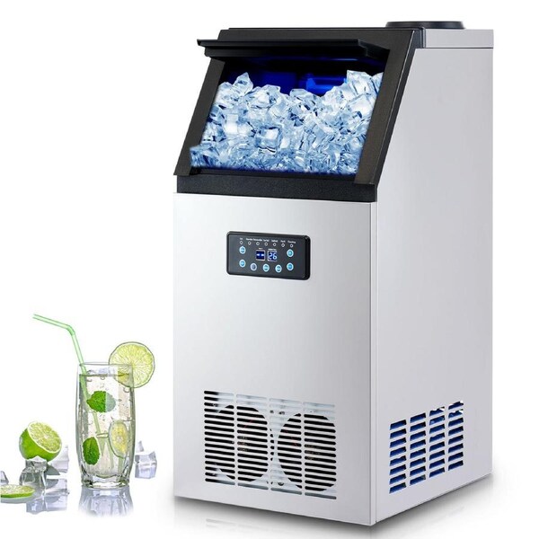 Commercial Ice Machine Ice Cube Maker 45-Cube Tray 10kg Storage 73kg/Day
