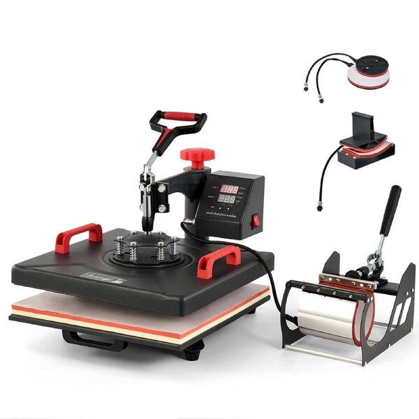 5 in 1 15*15" Heat Press Transfer Printer T-Shirt Mug Plate Sublimation Machine