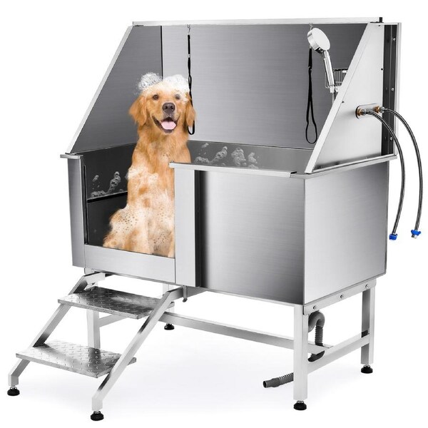 1.27M 304 Stainless Steel Pet Dog Grooming Bath Tub Professional Cat Wash Shower