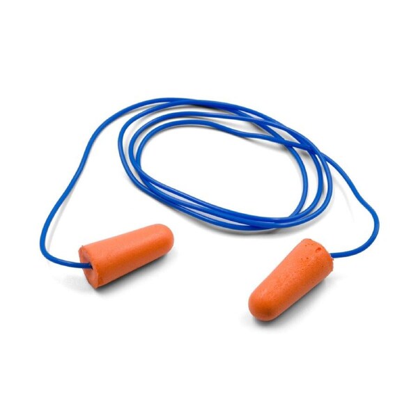 Industrial Corded Disposable Foam Ear Plugs, 100 Pairs, Class 5 Certified