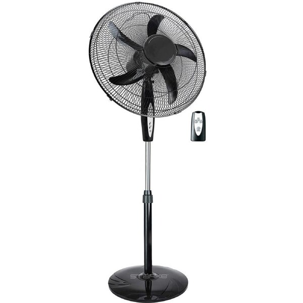 Starke Pedestal Fan 50cm Black 3 Speed Remote, Tilt & Oscillating Height Timer