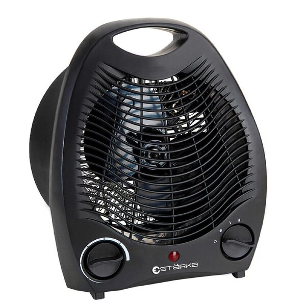 Starke Electric Fan Heater Black 2000W Portable Thermostat Room Floor Table Desk