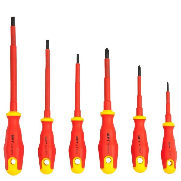 Insulated Electrician Screwdriver Set PRO 6pc 1000V VDE Slim Fix Driver Kit