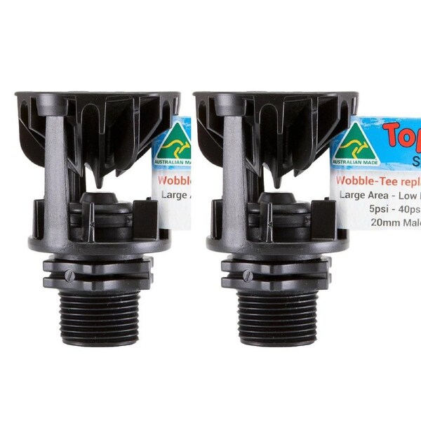 2x Sprinkler Head Wobble Top Tee Aussie Made Water Saving Grass Lawn Garden