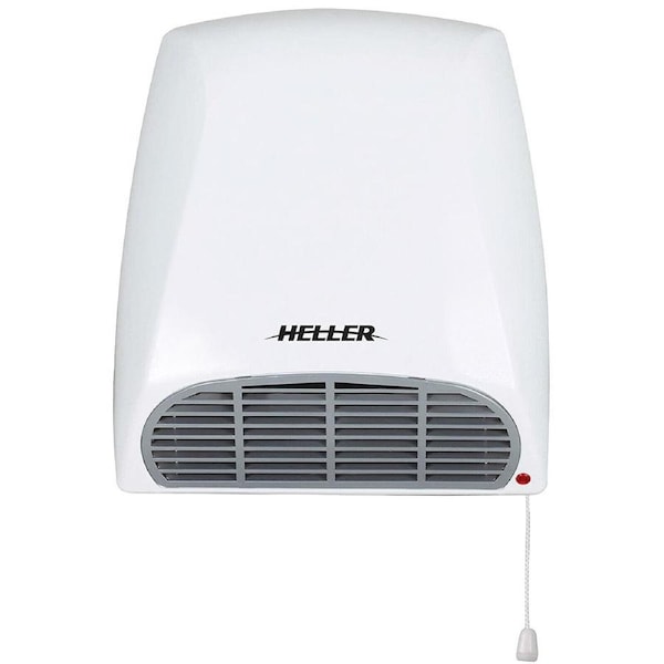 Heller Heater Wall Bathroom Electric Fan Heating Pull Cord Switch Wall Mounted
