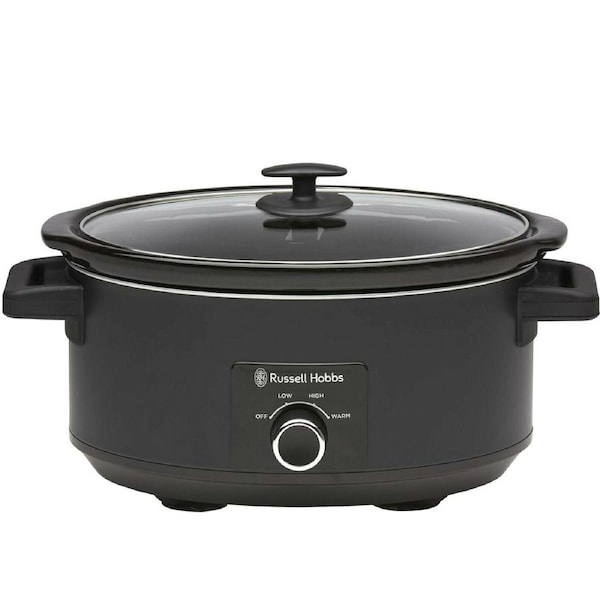 Russell Hobbs 7L Slow Cooker Black Adjustable Premium with Ceramic Washable Pot