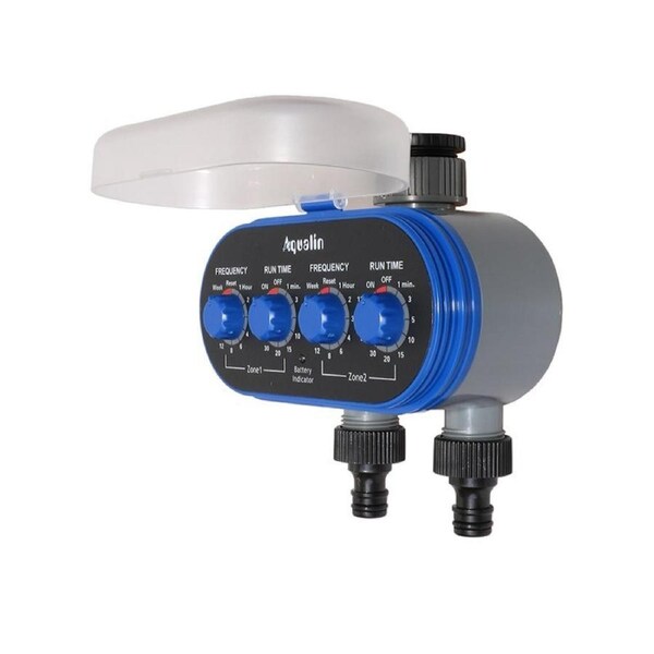 2 Outlet Garden Hose Water Tap Timer Lawn Controller Sprinkler Battery-Powered