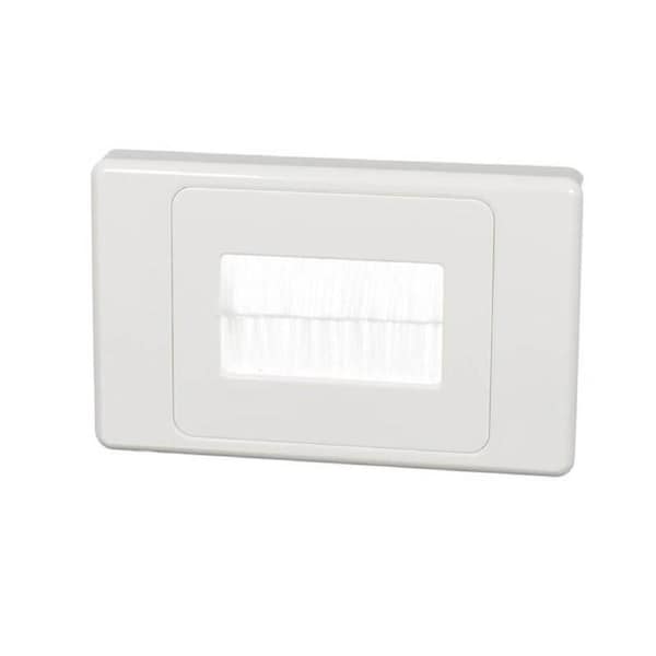 10 x Brush Wall Plate Cable Entry Inwall Management TV AV Home Theatre White