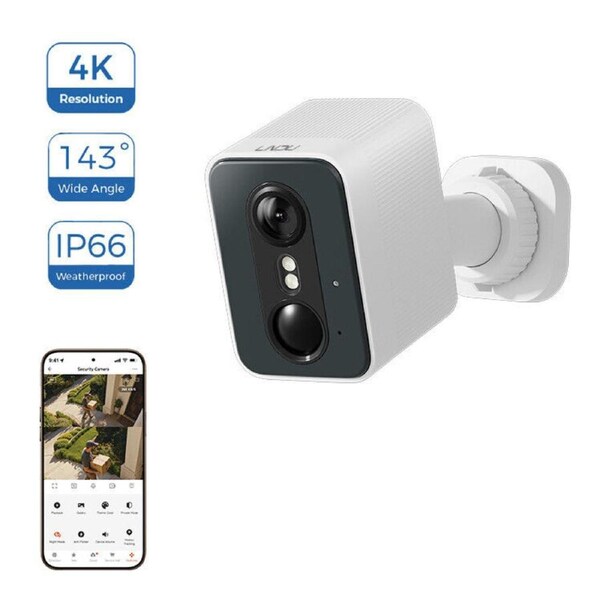 LNDU 4K Wireless Security Camera Night Vision Home Cam AI Detection Night Vision