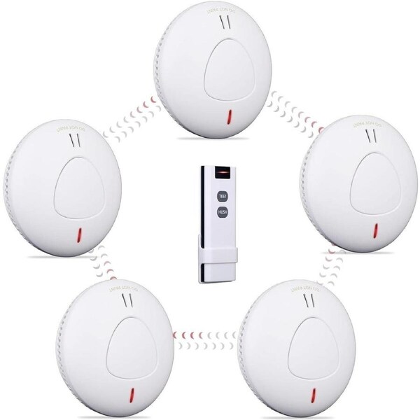 5x ANKA Wireless Interconnected Photoelectric Smoke Alarm Detector & Remote