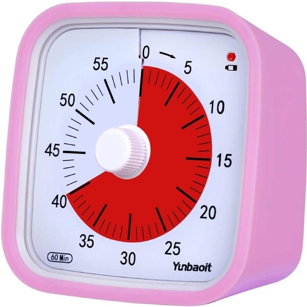 Pink-Yunbaoit Visual Timer,Silent Countdown Clock, Time Management Tool