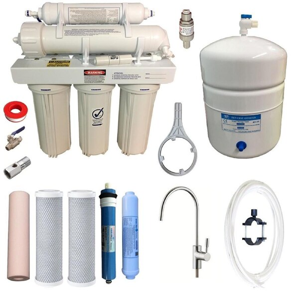 Reverse Osmosis Water Filters 50GPD NSF RO Membrane Filter 350KPA PRV - RON-5-G