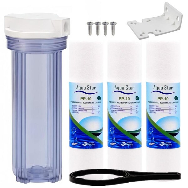 Premium Single CLEAR Water Filter System Caravan Undersink 1/2 BSP 3 cartridges