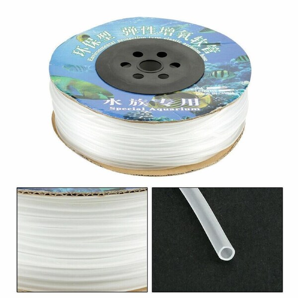 AU 100m Aquarium Soft PVC Airline Hose Air Line Tubing 4mm for Fish Tank Pumps