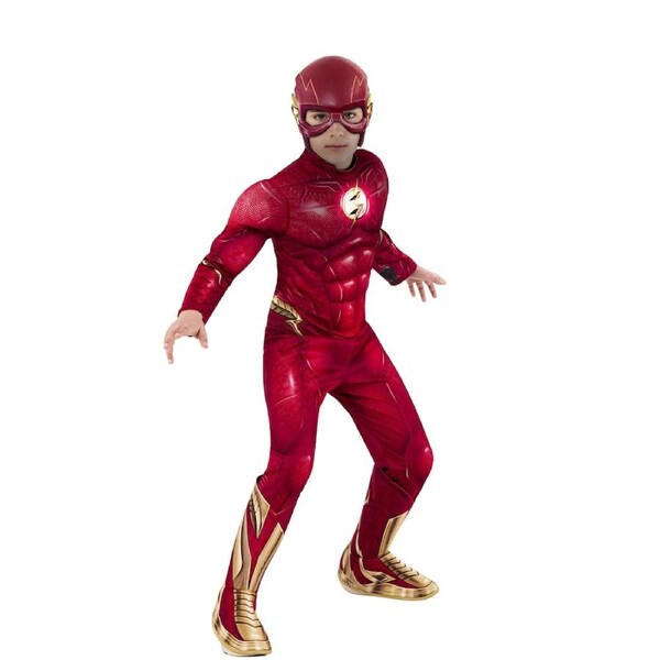 Dc Comics the Flash Deluxe Costume Dress Up Cosplay Halloween Outfit 9-10