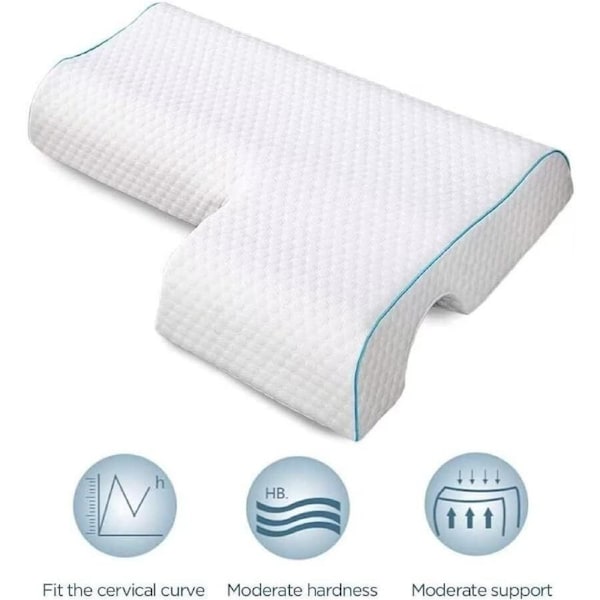 Couples Pillow Arched Cuddle Pillow with Arm Hole Slow Breathable Memory Foam AU