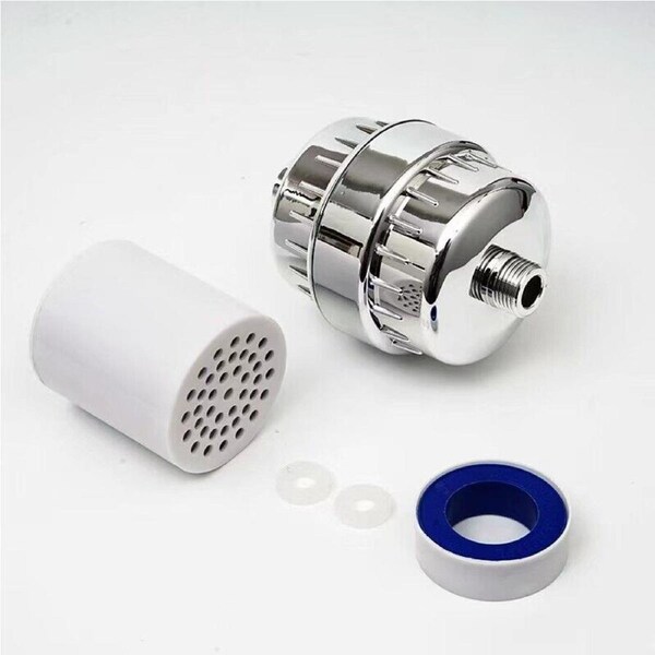 20-Stage Shower Head Filter with Dual Filters for Hard Water and Chlorine Removal