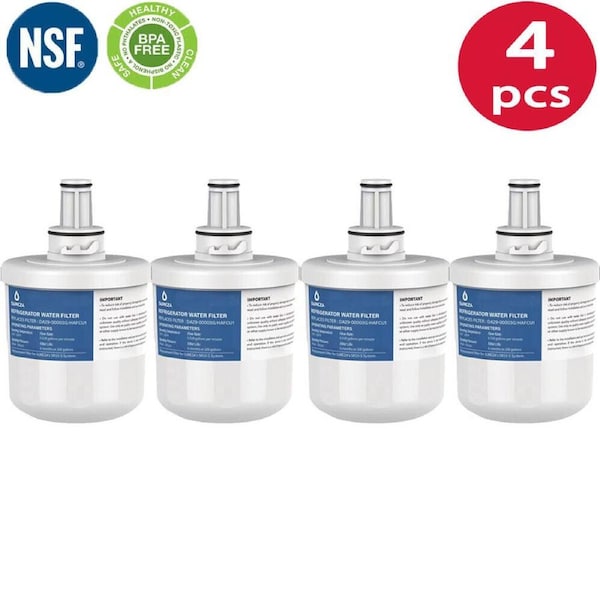 Samsung Aqua-Pure DA29-00003G Compatible Ice & Water Fridge Filter, 4-Pack