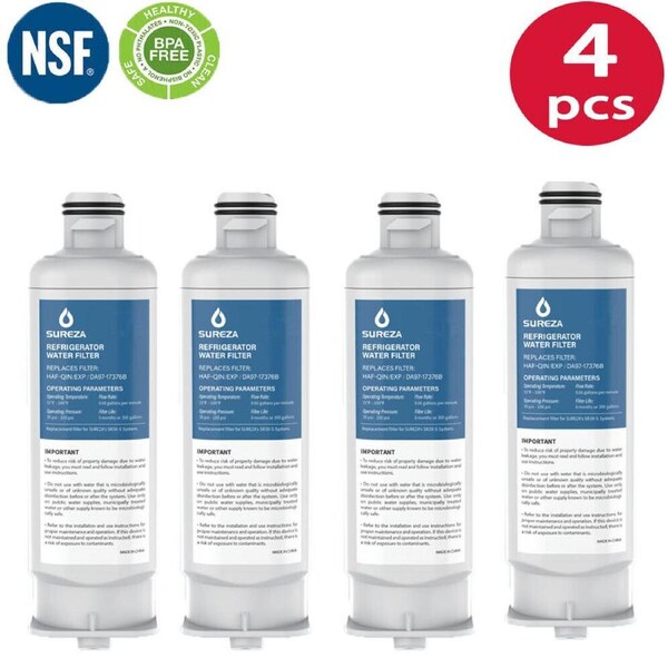 Samsung Refrigerator Water Filter 4-Pack Compatible with DA97-17376B, DA97-08006C Models