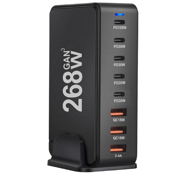 268W Desktop GaN 8-Port Fast USB Charging Station Fast Charging For iPhone iPad