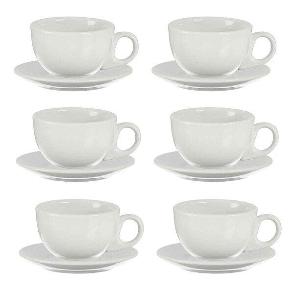 JOYBUY 6 cups white porcelain coffee cups
