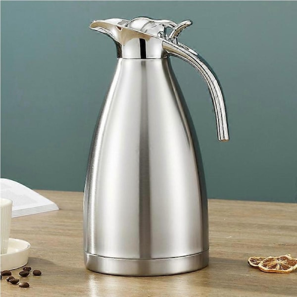 JOYBUY 304 stainless steel insulation pot vacuum kettle double coffee pot household cold kettle 2L Capacity Double Layer Style