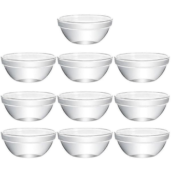 JOYBUY 10pcs Small Glass Bowls Prep Bowls Stackable Bowls Salad Dessert Pudding Serving Bowls