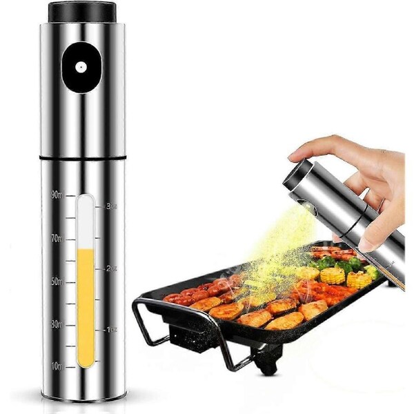 JOYBUY Oil Sprayer for Cooking, 100ml Stainless Steel Oil Dispenser for Air Fryer, Kitchenware Oil Bottle for Salad, BBQ, Baking, Roasting, Grilling &My