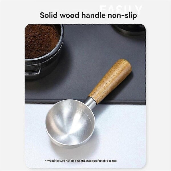 JOYBUY Coffee Measuring Spoon Stainless Steel Coffee Scoop With Wooden Handle For Coffee Tea More For Kitchen Home