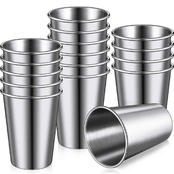 JOYBUY 16 Pack Stainless Steel Tumbler Cups - ,unbreakable For Camping,travel,and Outdoor Use (12 Oz/350 Ml)