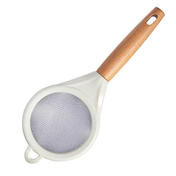 JOYBUY Stainless Steel Fine Mesh Food Strainer Colander Professional Home Kitchen Wooden Handle Flour Sieve Sifter