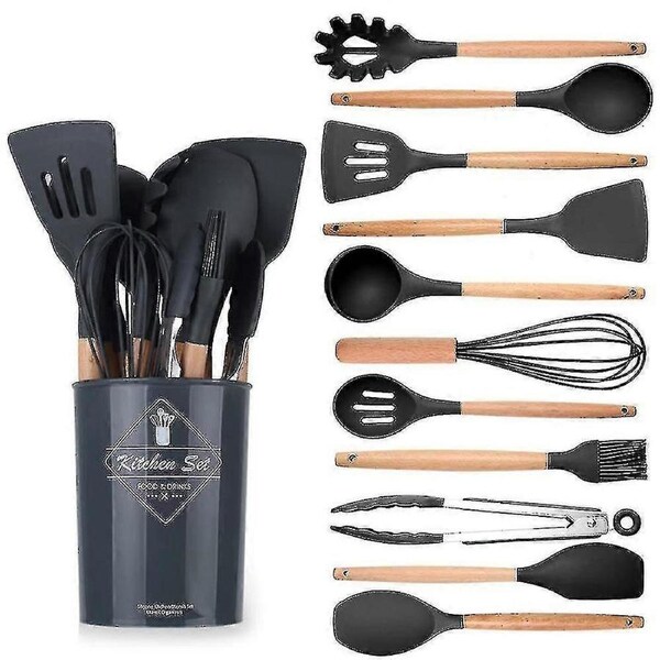 JOYBUY Kitchen Utensils Set, 12 Pcs Non-stick Silicone Cooking Kitchen Utensils Spatula Set With Holder, Cooking Spatula