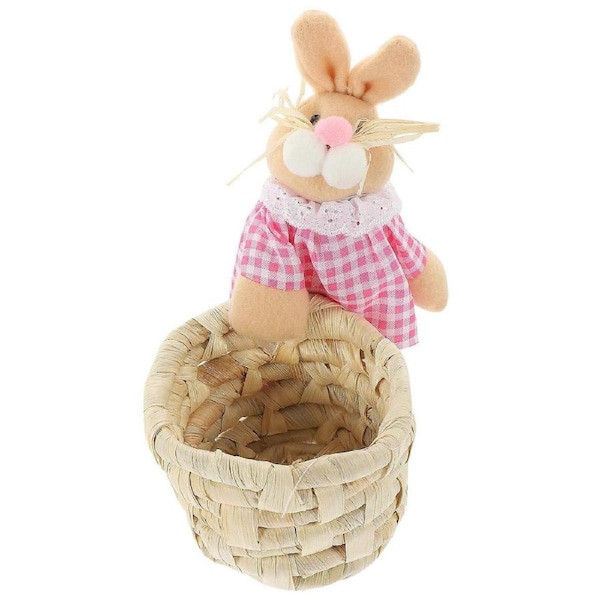 JOYBUY Woven Basket Shallow Basket Desktop Pen Holder Pastoral Style Basket Storage Basket
